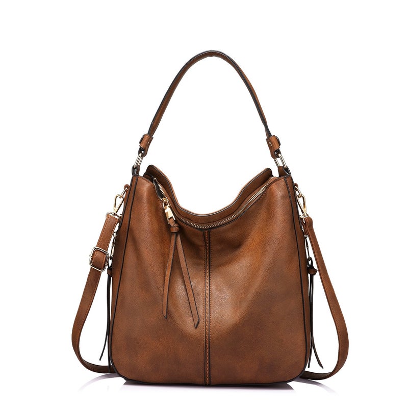 Realer Purses for Women Handbags Ladies Hobo bag Bucket Purse Medium Designer Faux Leather - Image 1